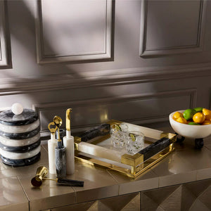 COMO BARWARE SET BLACK/WHITE