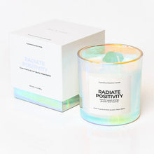 Load image into Gallery viewer, &quot;RADIATE POSITIVITY&quot; CRYSTAL MANIFESTATION CANDLE