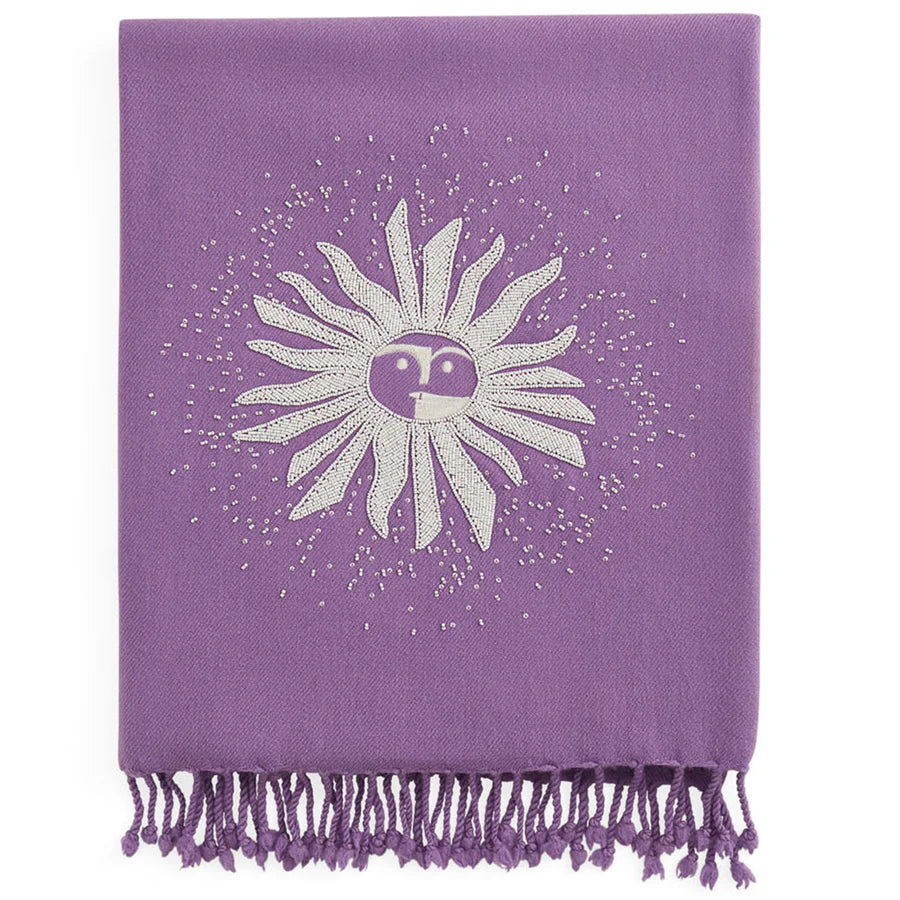 SUN EMBELLISHED THROW- PURPLE 33238