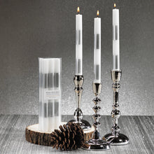 Load image into Gallery viewer, MODERN &amp; FESTIVE SILVER FORMAL CANDLES/SET OF 6