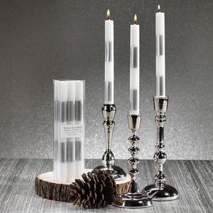 MODERN & FESTIVE SILVER FORMAL CANDLES/SET OF 6