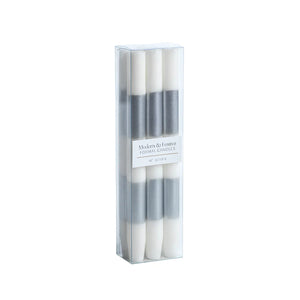 MODERN & FESTIVE SILVER FORMAL CANDLES/SET OF 6