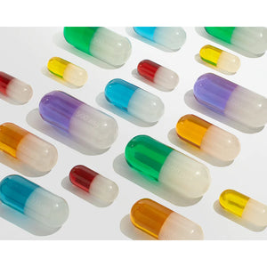 ACRYLIC PILL  - WHITE AND PURPLE - LARGE