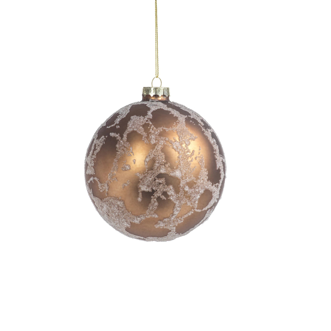METALLIC DARK COPPER BEADED ORNAMENT - MEDIUM