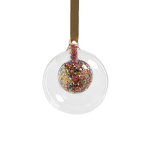 Load image into Gallery viewer, Double Glass Sequin Ball Ornament - Multicolored - Medium