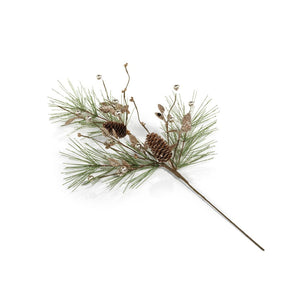 NEEDLE PINE TREE WITH GLITTER BRAND,  SMALL