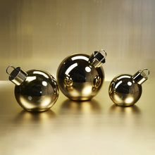 Load image into Gallery viewer, LED METALLIC GLASS OVERSIZED ORNAMENT BALL - GOLD - 5 IN