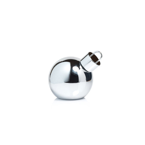 LED Metallic Glass Oversized Ornament Ball - Silver - Small