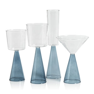 VENETO GLASSWARE - BLUE - WHITE WINE GLASS (SET OF 4)