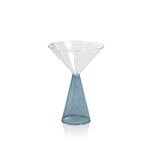 Load image into Gallery viewer, VENETO GLASSWARE - BLUE - MARTINI GLASS (SET OF 4)