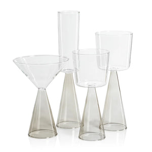 VENETO GLASSWARE - SMOKE - CHAMPAGNE FLUTE (SET OF 4)