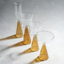Load image into Gallery viewer, VENETO GLASSWARE - AMBER - MARTINI GLASS (SET OF 4)