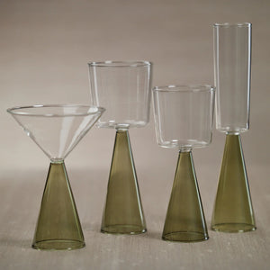 VENETO GLASSWARE - GREEN -RED WINE GLASS (SET OF 4)