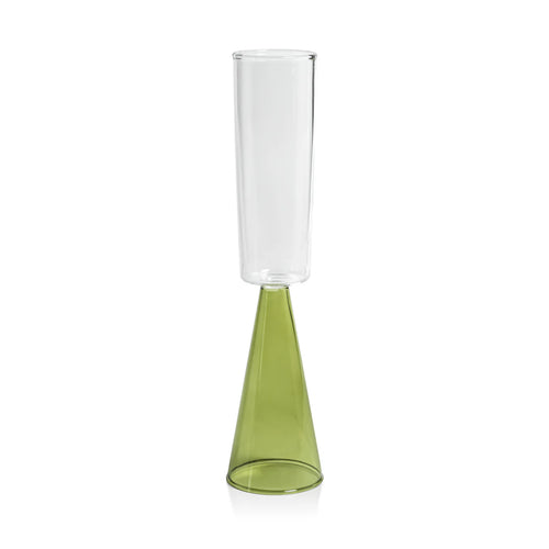 VENETO GLASSWARE - GREEN - CHAMPAGNE FLUTE (SET OF 4)