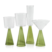 Load image into Gallery viewer, VENETO GLASSWARE - GREEN -RED WINE GLASS (SET OF 4)