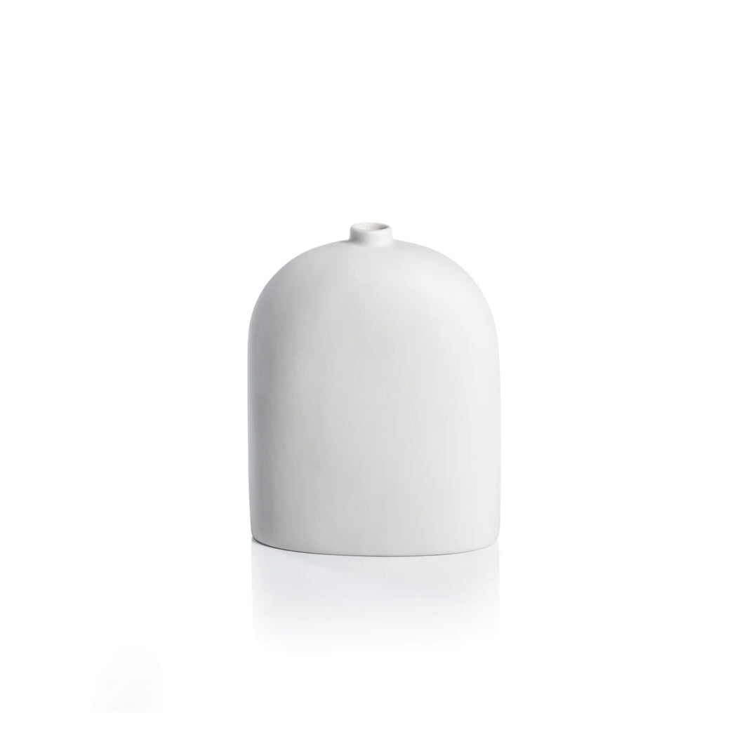 LILY ALL - WHITE CERAMIC VASE - MEDIUM