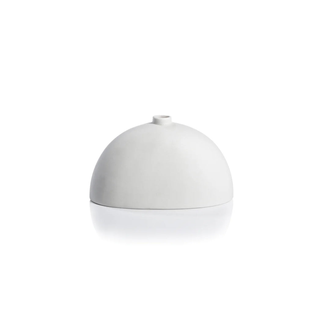 LILY ALL - WHITE CERAMIC VASE - SHORT