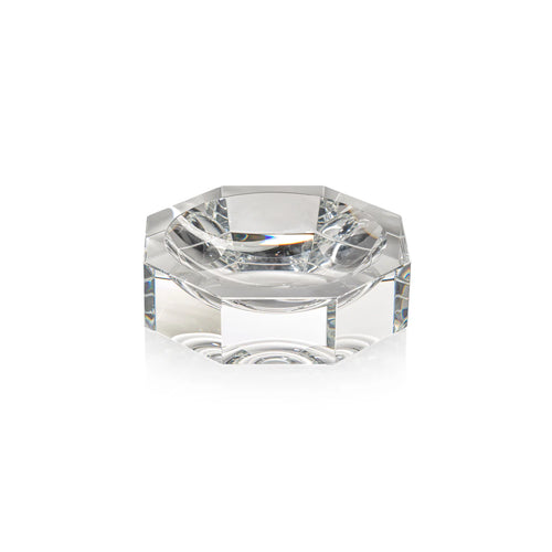 GLASS CRYSTAL OCTAGON BOWL - CLEAR