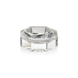 GLASS CRYSTAL OCTAGON BOWL - CLEAR