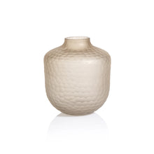 Load image into Gallery viewer, AROSA CUT GLASS FROSTED VASE - TAUPE - LARGE