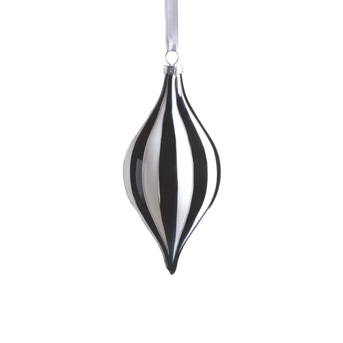TWILIGHT STRIPE GLASS ORNAMENT - 2.75