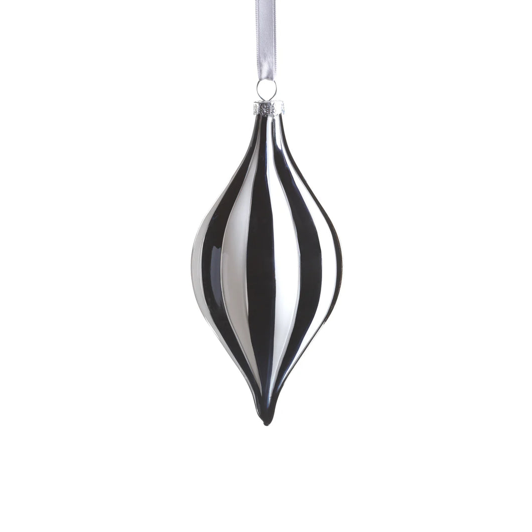 TWILIGHT STRIPE GLASS ORNAMENT - 2.75