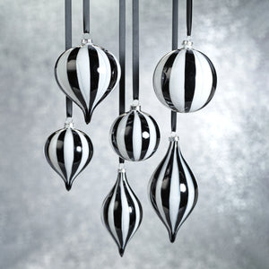 TWILIGHT STRIPE GLASS ORNAMENT - 4" x 4