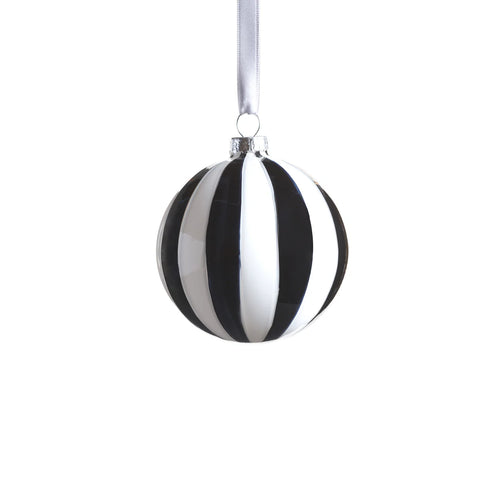 TWILIGHT STRIPE GLASS ORNAMENT - 3.25