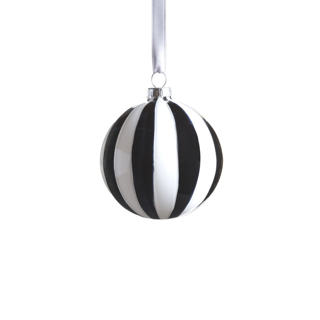 TWILIGHT STRIPE GLASS ORNAMENT - 3.25