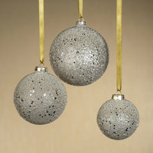 Load image into Gallery viewer, SILVER BEADED GLASS BALL ORNAMENT,4.75&quot;