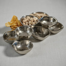 Load image into Gallery viewer, SMALL CLUSTER OF NINE SERVING BOWLS - NICKEL