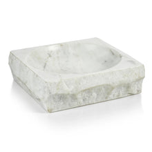 Load image into Gallery viewer, ROCK FINISH WHITE MARBLE SQUARE BOWL