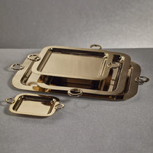 Load image into Gallery viewer, BACARDI POLISHED BRASS SERVING TRAY - GOLD - 18 IN