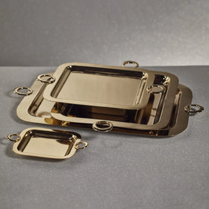 BACARDI POLISHED BRASS SERVING TRAY - GOLD - 18 IN