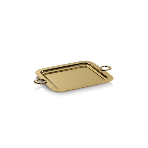 BACARDI POLISHED BRASS SERVING TRAY - GOLD - 18 IN