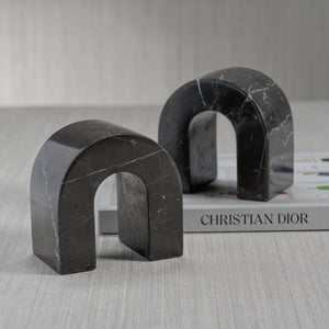 MARQUINO MARBLE BOOKENDS - SET OF  2 - BLACK