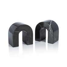 Load image into Gallery viewer, MARQUINO MARBLE BOOKENDS - SET OF  2 - BLACK