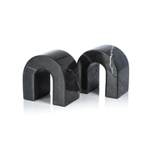 Load image into Gallery viewer, MARQUINO MARBLE BOOKENDS - SET OF  2 - BLACK