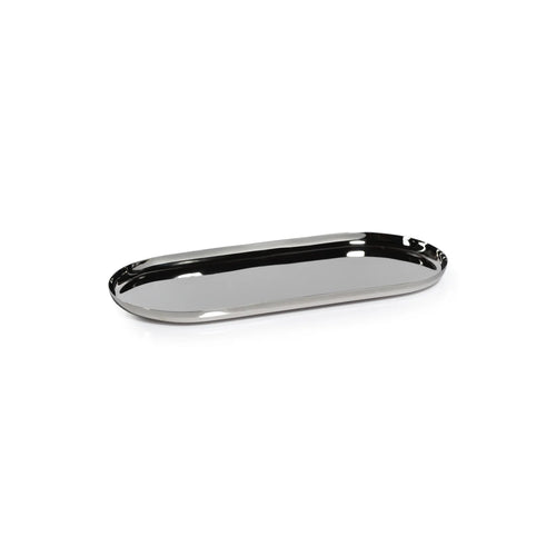 PARK LANE VERSATILE OVAL TRAY POLISHED NICKEL MEDIUM