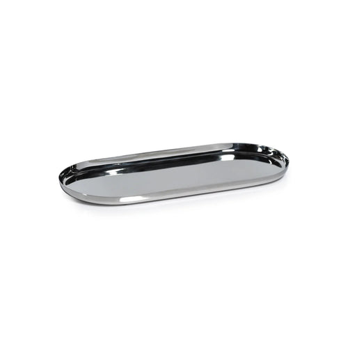 PARK LANE VERSATILE OVAL TRAY POLISHED NICKEL LARGE