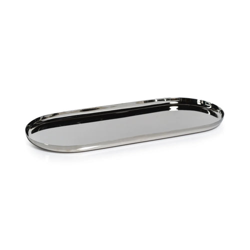 PARK LANE OVAL TRAY POLISHED NICKEL EXTRA LARGE