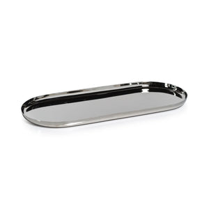 PARK LANE OVAL TRAY POLISHED NICKEL EXTRA LARGE