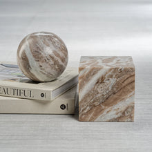 Load image into Gallery viewer, ARABESCATO MARBLE BOOKEND - CUBE
