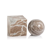 Load image into Gallery viewer, ARABESCATO MARBLE BOOKEND - CUBE