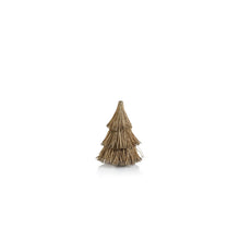 Load image into Gallery viewer, ABACA ROPE ALL - NATURAL TREE WITH CHAMPAGNE GLITTLER TRIM 8 IN