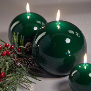 LACQUER BALL CANDLE-DARK GREEN, 4.75