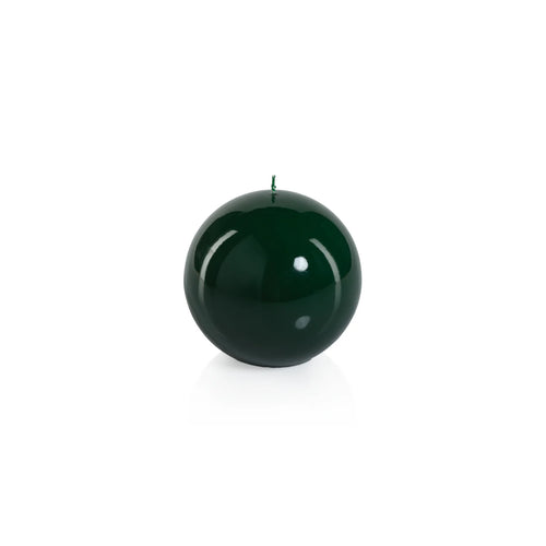 LACQUER BALL CANDLE-DARK GREEN, 4.75