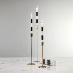 MODERN & FESTIVE BLK FORMAL CANDLES/SET OF 6
