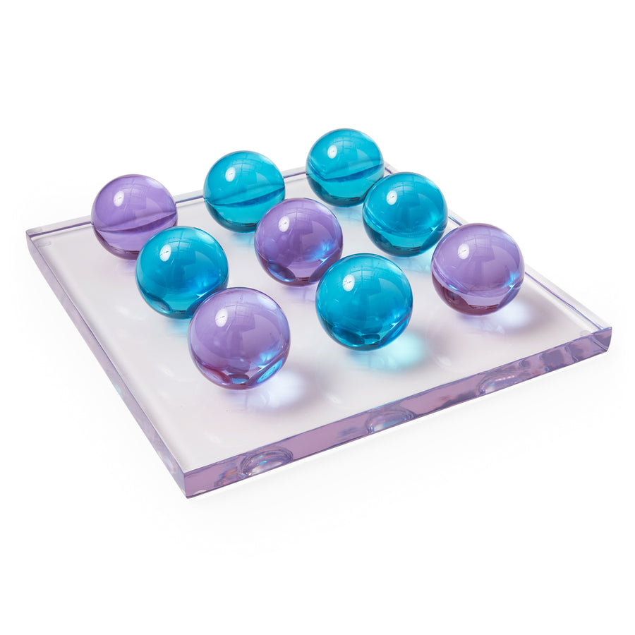 ACRYLIC TIC TAC TOE SET - TURQ/PURPLE