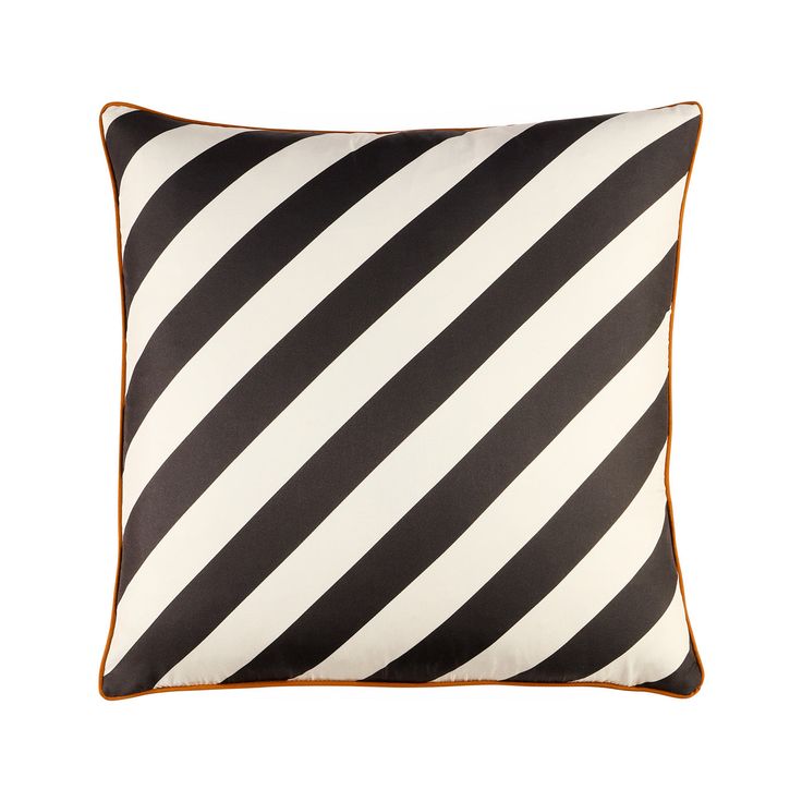 US KIT CABANA SILK PILLOW - BLACK/ WHITE 16x16 (34670/1170) - 34671